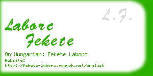 laborc fekete business card